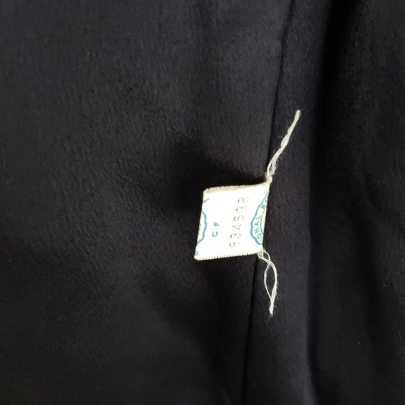 Vintage Union Made 50s/60s Black Silk Lined Wool Coat Faux Leopard collar / cuff - Picture 11 of 13